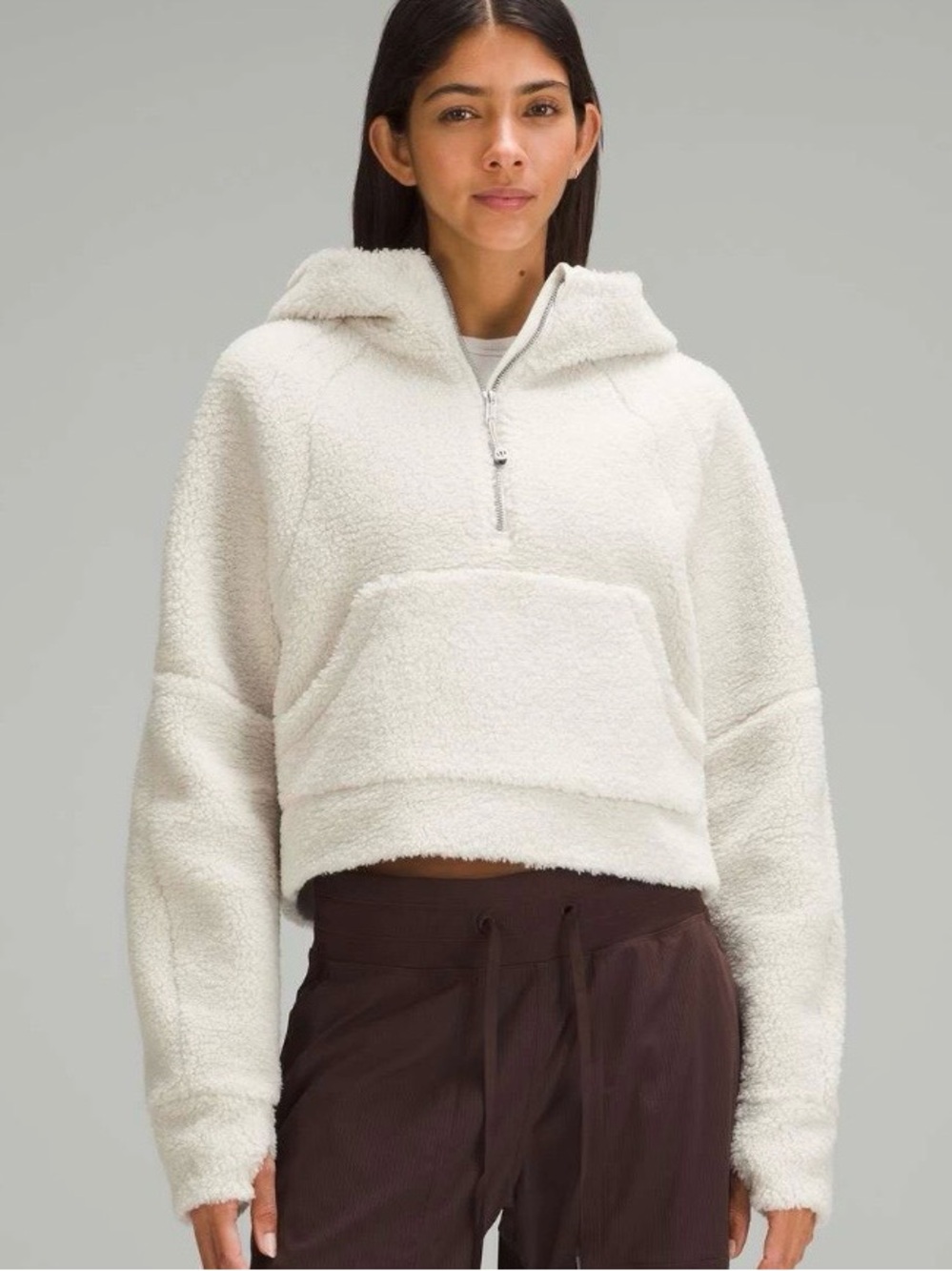 FINAL SALE Lululemon Scuba Oversized Half-Zip Fleece Hoodie Bone